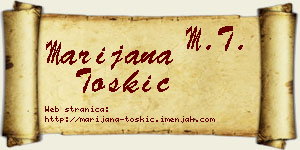 Marijana Toskić vizit kartica